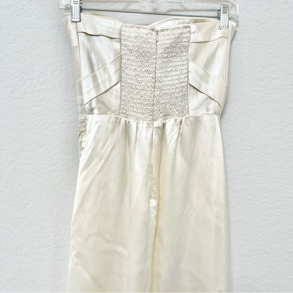 Reformation Barrow Silk Dress Strapless Gown Ivory Size 0 - Picture 3 of 6